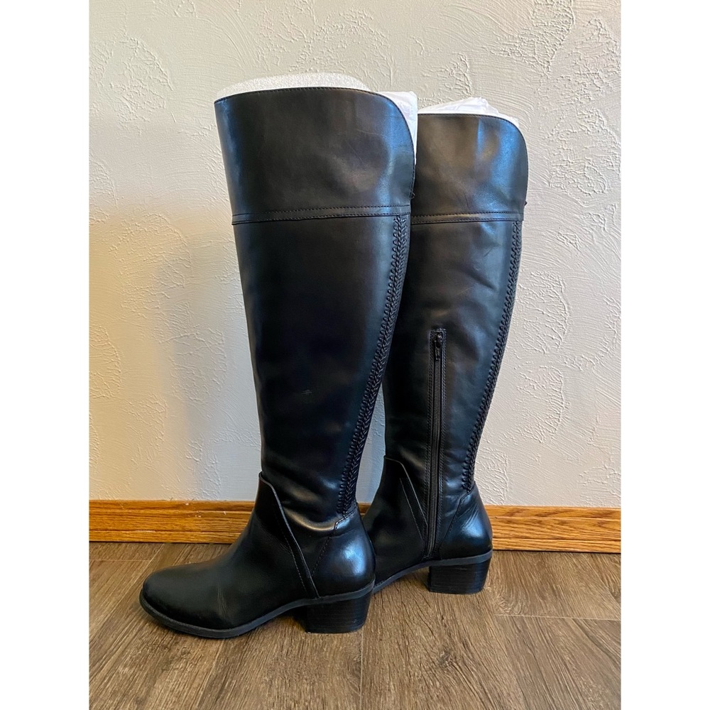 Vince Camuto Bendra Leather Over The Knee Braided Riding Boot